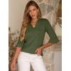 imageANRABESS Blouses for Women Dressy Casual 34 Sleeve V Neck Shirts Business Work Tunic Tops 2025 Fall Outfits ClothesArmy Green
