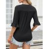 imageANRABESS Blouses for Women Dressy Casual 34 Sleeve V Neck Shirts Business Work Tunic Tops 2025 Fall Outfits ClothesBlack
