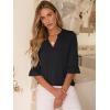 imageANRABESS Blouses for Women Dressy Casual 34 Sleeve V Neck Shirts Business Work Tunic Tops 2025 Fall Outfits ClothesBlack