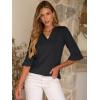 imageANRABESS Blouses for Women Dressy Casual 34 Sleeve V Neck Shirts Business Work Tunic Tops 2025 Fall Outfits ClothesBlack