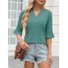 imageANRABESS Blouses for Women Dressy Casual 34 Sleeve V Neck Shirts Business Work Tunic Tops 2025 Fall Outfits ClothesCadet Blue Green