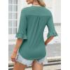 imageANRABESS Blouses for Women Dressy Casual 34 Sleeve V Neck Shirts Business Work Tunic Tops 2025 Fall Outfits ClothesCadet Blue Green