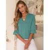 imageANRABESS Blouses for Women Dressy Casual 34 Sleeve V Neck Shirts Business Work Tunic Tops 2025 Fall Outfits ClothesCadet Blue Green