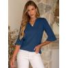 imageANRABESS Blouses for Women Dressy Casual 34 Sleeve V Neck Shirts Business Work Tunic Tops 2025 Fall Outfits ClothesDeep Blue
