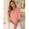 imageANRABESS Blouses for Women Dressy Casual 34 Sleeve V Neck Shirts Business Work Tunic Tops 2025 Fall Outfits ClothesOrange Pink