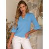 imageANRABESS Blouses for Women Dressy Casual 34 Sleeve V Neck Shirts Business Work Tunic Tops 2025 Fall Outfits ClothesSky Blue