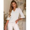 imageANRABESS Blouses for Women Dressy Casual 34 Sleeve V Neck Shirts Business Work Tunic Tops 2025 Fall Outfits ClothesWhite