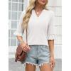 imageANRABESS Blouses for Women Dressy Casual 34 Sleeve V Neck Shirts Business Work Tunic Tops 2025 Fall Outfits ClothesWhite