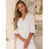 imageANRABESS Blouses for Women Dressy Casual 34 Sleeve V Neck Shirts Business Work Tunic Tops 2025 Fall Outfits ClothesWhite