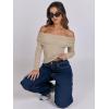 imageANRABESS Long Sleeve Shirt for Women 2025 Fall Off Shoulder Slim Fit Tee Top Sexy Going Out Ruched Blouses Y2K Trendy ClothesKhaki