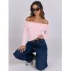 imageANRABESS Long Sleeve Shirt for Women 2025 Fall Off Shoulder Slim Fit Tee Top Sexy Going Out Ruched Blouses Y2K Trendy ClothesPink