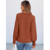imageANRABESS Long Sleeve Shirts for Women 2025 Fall Dressy Casual Tops Pleated Crewneck Loose Basic Blouses FashionBrown
