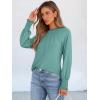 imageANRABESS Long Sleeve Shirts for Women 2025 Fall Dressy Casual Tops Pleated Crewneck Loose Basic Blouses FashionCadet Blue