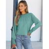 imageANRABESS Long Sleeve Shirts for Women 2025 Fall Dressy Casual Tops Pleated Crewneck Loose Basic Blouses FashionCadet Blue
