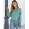 imageANRABESS Long Sleeve Shirts for Women 2025 Fall Dressy Casual Tops Pleated Crewneck Loose Basic Blouses FashionCadet Blue