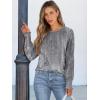 imageANRABESS Long Sleeve Shirts for Women 2025 Fall Dressy Casual Tops Pleated Crewneck Loose Basic Blouses FashionFloral Grey