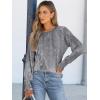 imageANRABESS Long Sleeve Shirts for Women 2025 Fall Dressy Casual Tops Pleated Crewneck Loose Basic Blouses FashionFloral Grey