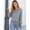 imageANRABESS Long Sleeve Shirts for Women 2025 Fall Dressy Casual Tops Pleated Crewneck Loose Basic Blouses FashionGrey