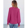 imageANRABESS Long Sleeve Shirts for Women 2025 Fall Dressy Casual Tops Pleated Crewneck Loose Basic Blouses FashionHot Pink