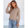imageANRABESS Long Sleeve Shirts for Women 2025 Fall Dressy Casual Tops Pleated Crewneck Loose Basic Blouses FashionKhaki