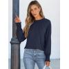 imageANRABESS Long Sleeve Shirts for Women 2025 Fall Dressy Casual Tops Pleated Crewneck Loose Basic Blouses FashionNavy Blue