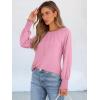 imageANRABESS Long Sleeve Shirts for Women 2025 Fall Dressy Casual Tops Pleated Crewneck Loose Basic Blouses FashionPink