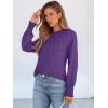 imageANRABESS Long Sleeve Shirts for Women 2025 Fall Dressy Casual Tops Pleated Crewneck Loose Basic Blouses FashionPurple