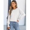 imageANRABESS Long Sleeve Shirts for Women 2025 Fall Dressy Casual Tops Pleated Crewneck Loose Basic Blouses FashionWhite