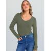 imageANRABESS Long Sleeve Shirts for Women V Neck Ribbed Knit Fitted Fall Basic Tshirts Going Out Tops 2025 Casual Trendy ClothesArmy Green
