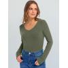 imageANRABESS Long Sleeve Shirts for Women V Neck Ribbed Knit Fitted Fall Basic Tshirts Going Out Tops 2025 Casual Trendy ClothesArmy Green