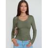 imageANRABESS Long Sleeve Shirts for Women V Neck Ribbed Knit Fitted Fall Basic Tshirts Going Out Tops 2025 Casual Trendy ClothesArmy Green