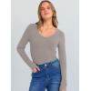imageANRABESS Long Sleeve Shirts for Women V Neck Ribbed Knit Fitted Fall Basic Tshirts Going Out Tops 2025 Casual Trendy ClothesGray Khaki