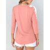 imageANRABESS Women Dressy Casual Blouse 34 Long Sleeve T Shirts Pleated Round Neck Business Work Tunic Tops 2025 Fall OutfitsCoral