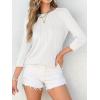 imageANRABESS Women Dressy Casual Blouse 34 Long Sleeve T Shirts Pleated Round Neck Business Work Tunic Tops 2025 Fall OutfitsWhite