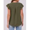 imageANRABESS Women Dressy Casual Blouse Ruffle Sleeve V Neck Textured Shirts 2025 Summer Business Work TopsArmy Green