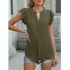 imageANRABESS Women Dressy Casual Blouse Ruffle Sleeve V Neck Textured Shirts 2025 Summer Business Work TopsArmy Green