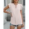 imageANRABESS Women Dressy Casual Blouse Ruffle Sleeve V Neck Textured Shirts 2025 Summer Business Work TopsBeige