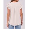 imageANRABESS Women Dressy Casual Blouse Ruffle Sleeve V Neck Textured Shirts 2025 Summer Business Work TopsBeige