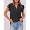 imageANRABESS Women Dressy Casual Blouse Ruffle Sleeve V Neck Textured Shirts 2025 Summer Business Work TopsBlack