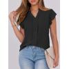 imageANRABESS Women Dressy Casual Blouse Ruffle Sleeve V Neck Textured Shirts 2025 Summer Business Work TopsBlack