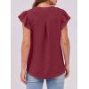 imageANRABESS Women Dressy Casual Blouse Ruffle Sleeve V Neck Textured Shirts 2025 Summer Business Work TopsBurgundy