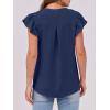 imageANRABESS Women Dressy Casual Blouse Ruffle Sleeve V Neck Textured Shirts 2025 Summer Business Work TopsDark Blue