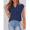 imageANRABESS Women Dressy Casual Blouse Ruffle Sleeve V Neck Textured Shirts 2025 Summer Business Work TopsDark Blue