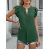 imageANRABESS Women Dressy Casual Blouse Ruffle Sleeve V Neck Textured Shirts 2025 Summer Business Work TopsDark Green