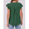 imageANRABESS Women Dressy Casual Blouse Ruffle Sleeve V Neck Textured Shirts 2025 Summer Business Work TopsDark Green