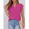 imageANRABESS Women Dressy Casual Blouse Ruffle Sleeve V Neck Textured Shirts 2025 Summer Business Work TopsHot Pink