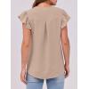 imageANRABESS Women Dressy Casual Blouse Ruffle Sleeve V Neck Textured Shirts 2025 Summer Business Work TopsKhaki