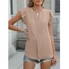 imageANRABESS Women Dressy Casual Blouse Ruffle Sleeve V Neck Textured Shirts 2025 Summer Business Work TopsKhaki