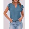 imageANRABESS Women Dressy Casual Blouse Ruffle Sleeve V Neck Textured Shirts 2025 Summer Business Work TopsLake