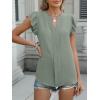 imageANRABESS Women Dressy Casual Blouse Ruffle Sleeve V Neck Textured Shirts 2025 Summer Business Work TopsLight Green